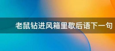 ​歇后语：老鼠钻风箱后句是什么