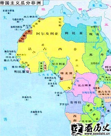 瓜分非洲示意图