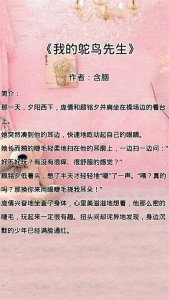 ​温暖治愈文，互宠日常文，救赎，《我的鸵鸟先生》《魔鬼的体温》