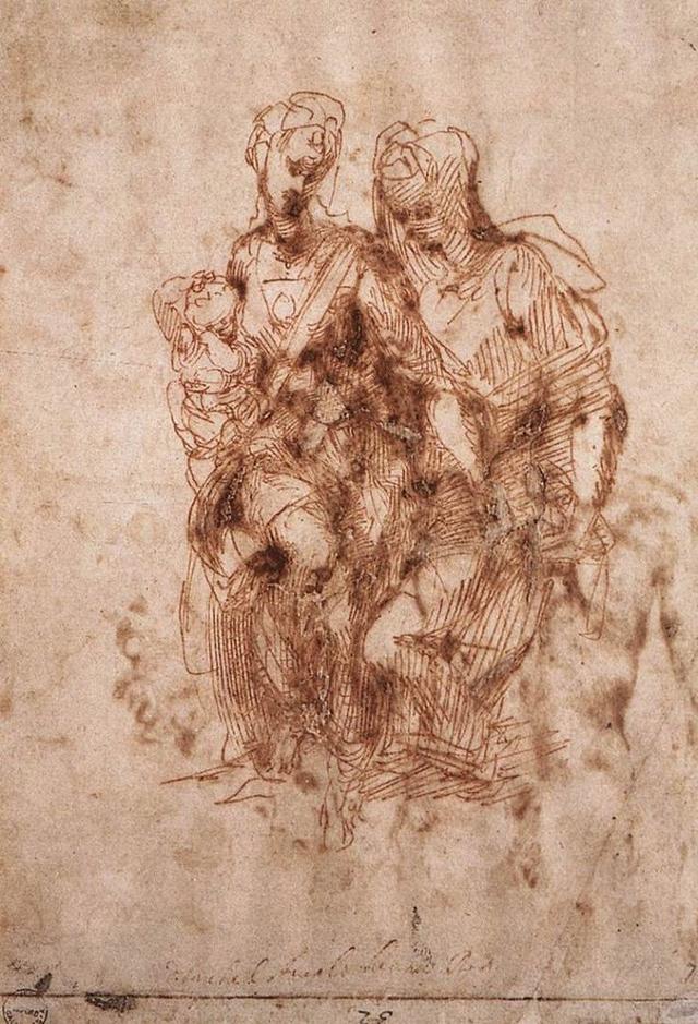 米开朗基罗素描作品（米开朗基罗的绘画）(32)