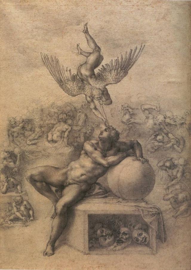 米开朗基罗素描作品（米开朗基罗的绘画）(12)
