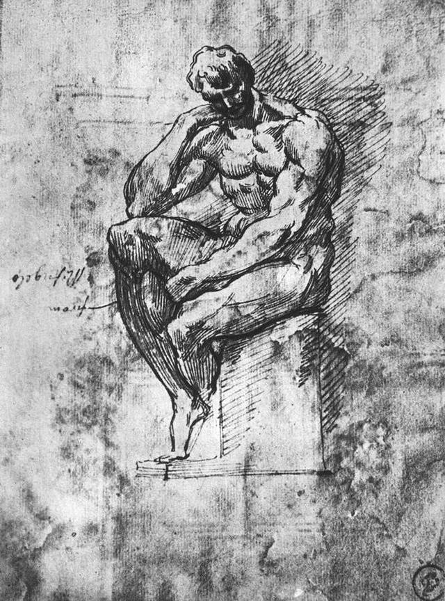 米开朗基罗素描作品（米开朗基罗的绘画）(104)