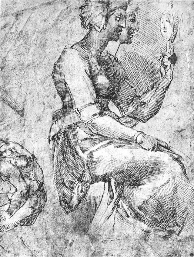 米开朗基罗素描作品（米开朗基罗的绘画）(105)