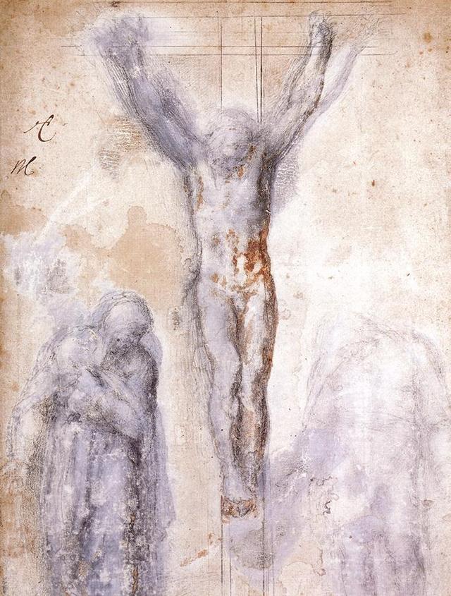 米开朗基罗素描作品（米开朗基罗的绘画）(8)