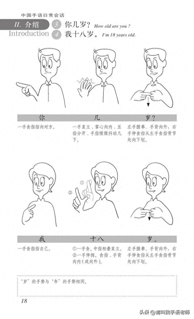 中国手语基础教程。请收藏我吧