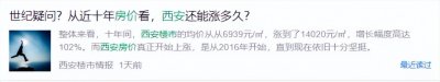 ​西安房价跌回2019年？浅析西安房价未来走向