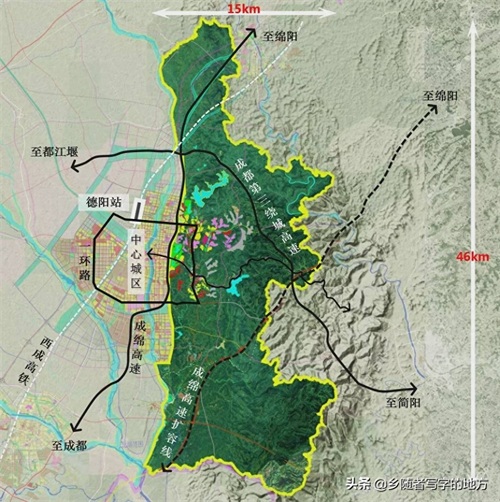 四川省德阳市城市总体规划图，德阳人收藏了