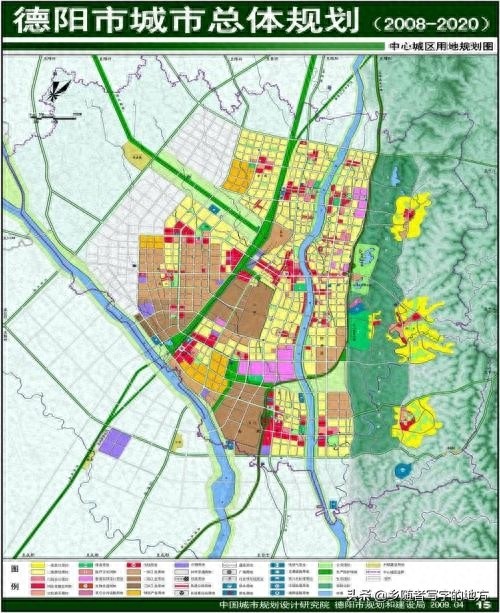 四川省德阳市城市总体规划图，德阳人收藏了