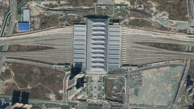 ​航拍动车D2506次（西安北-太原南）各车站，途经临汾、平遥古城