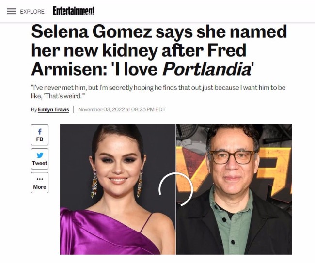 这叫什么事?赛琳娜给新肾脏命名 肾脏事件回顾