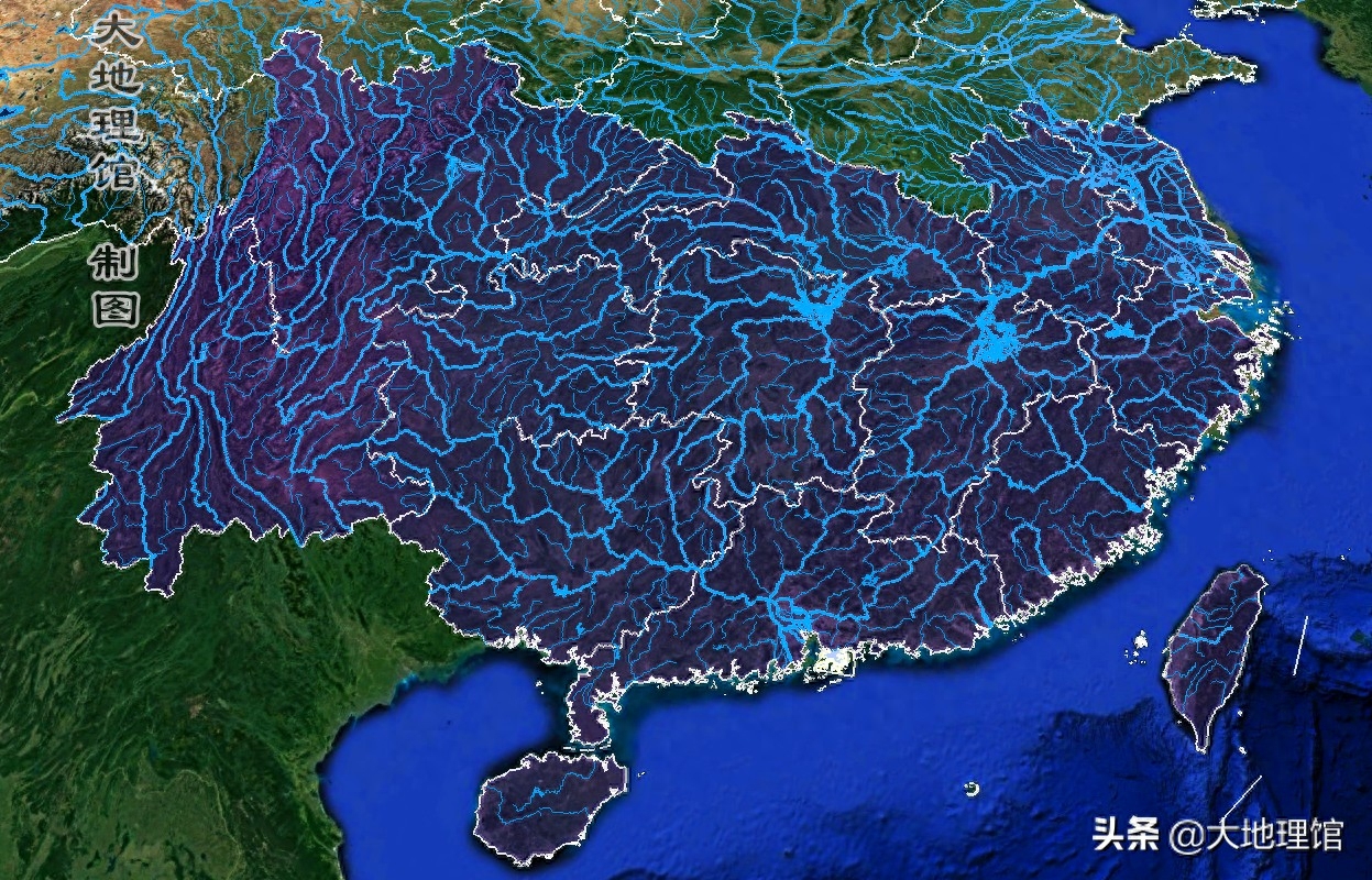 高清地图，看中国34省主要河流水系