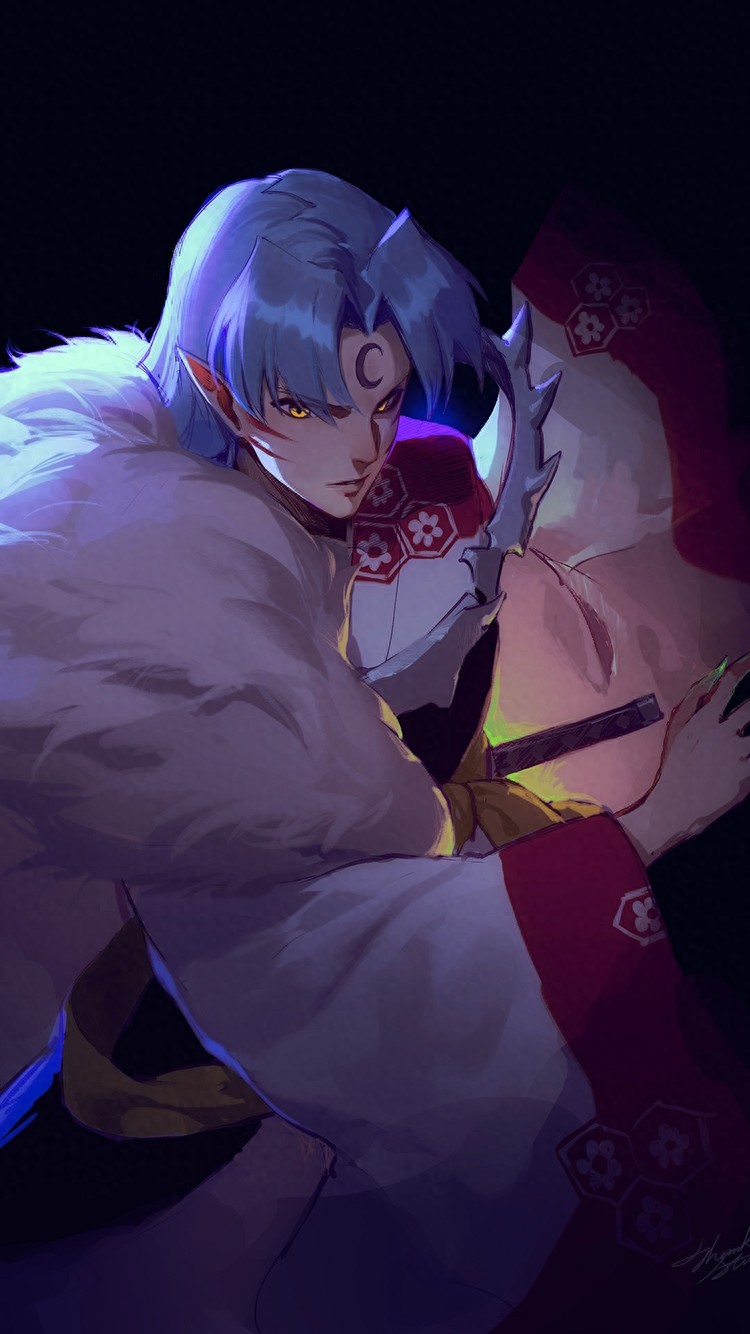 犬夜叉无水印手机壁纸，冷酷帅哥杀殿走一波