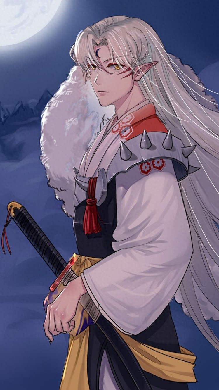 犬夜叉无水印手机壁纸，冷酷帅哥杀殿走一波