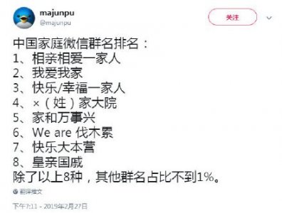 ​中国家庭八大微信群名排名，你中枪了吗？